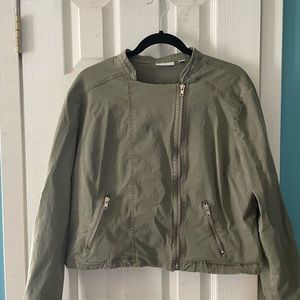 SOLD-NY & CO Olive Green Zip Up Moto Jacket Sz XL